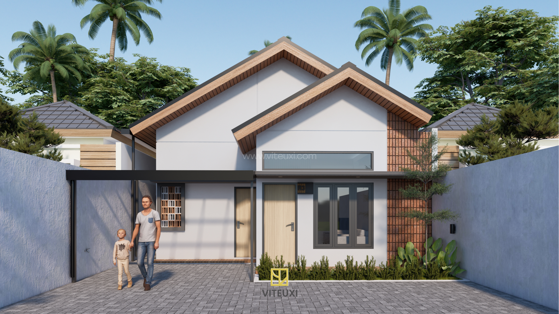 Desain Rumah Modern Tropis 1 Lantai di Umbulharjo — Hunian Compact yang Nyaman untuk Keluarga Kecil