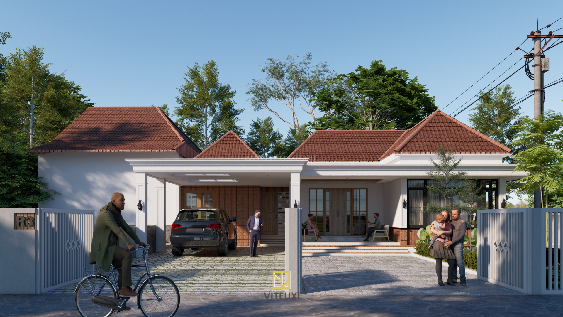 Desain Rumah Tropis Klasik 1 Lantai yang Menyatu dengan Lingkungan di Muntilan